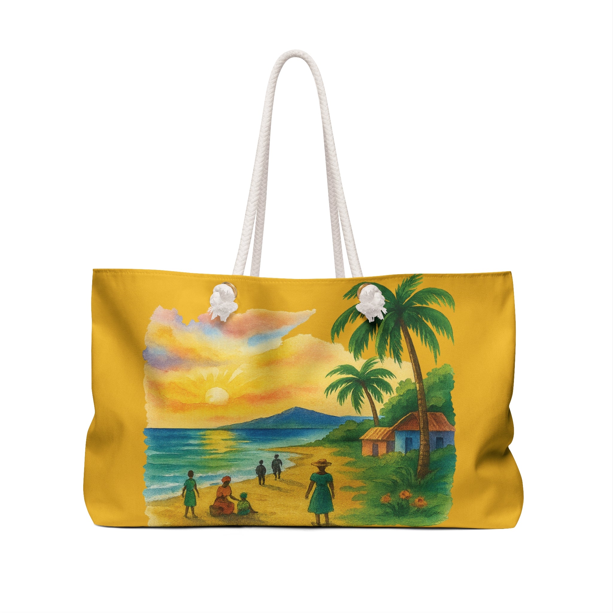 Tropical Weekender Bag - Beach Tote for Summer Adventures, Vacation Getaways, Pool Days, Gifts for Travelers, Colorful Coastal Design