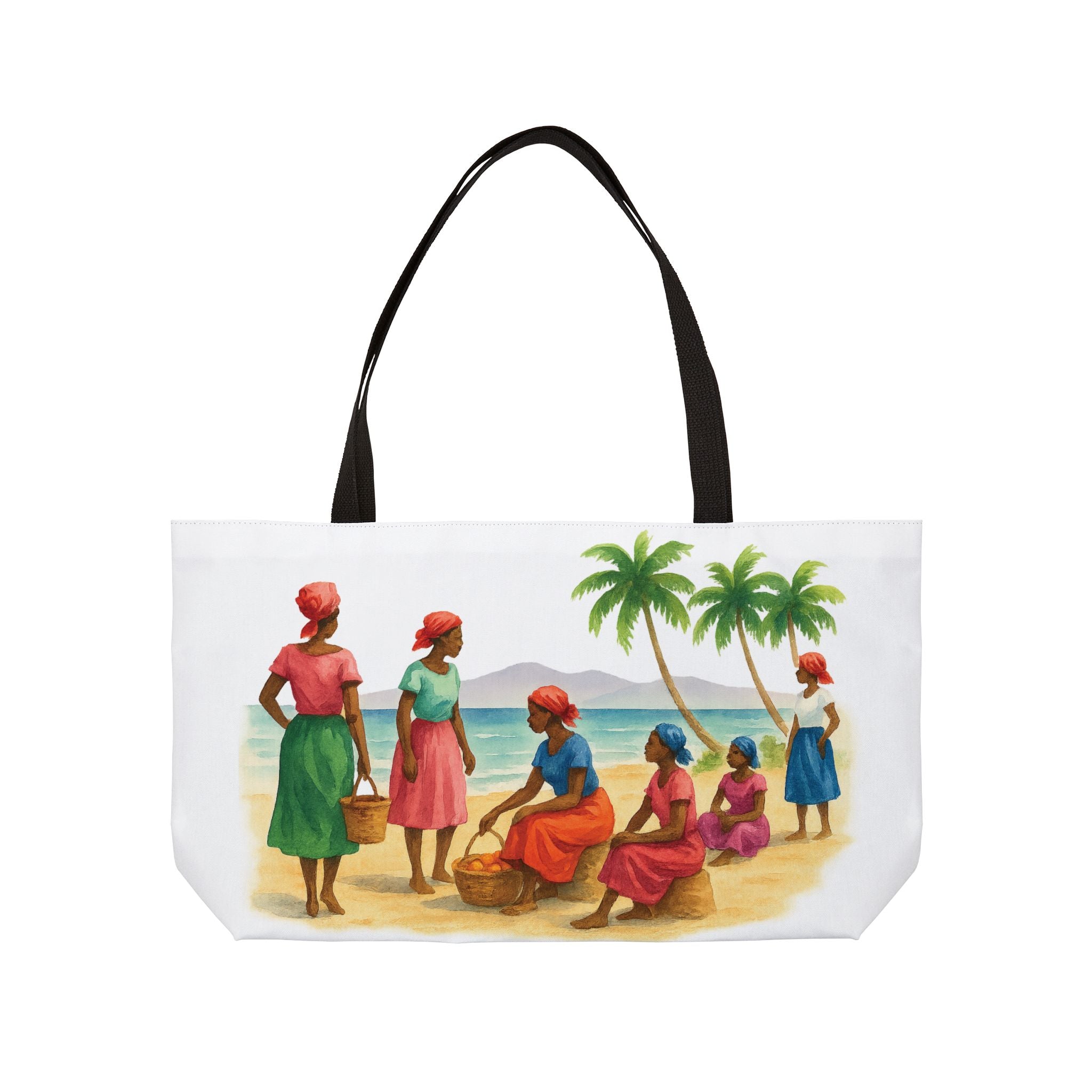 Vibrant Beach Weekender Tote Bag, Stylish Carryall for Travel, Beach Days, Shopping, Casual Outings, Tropical Art Design
