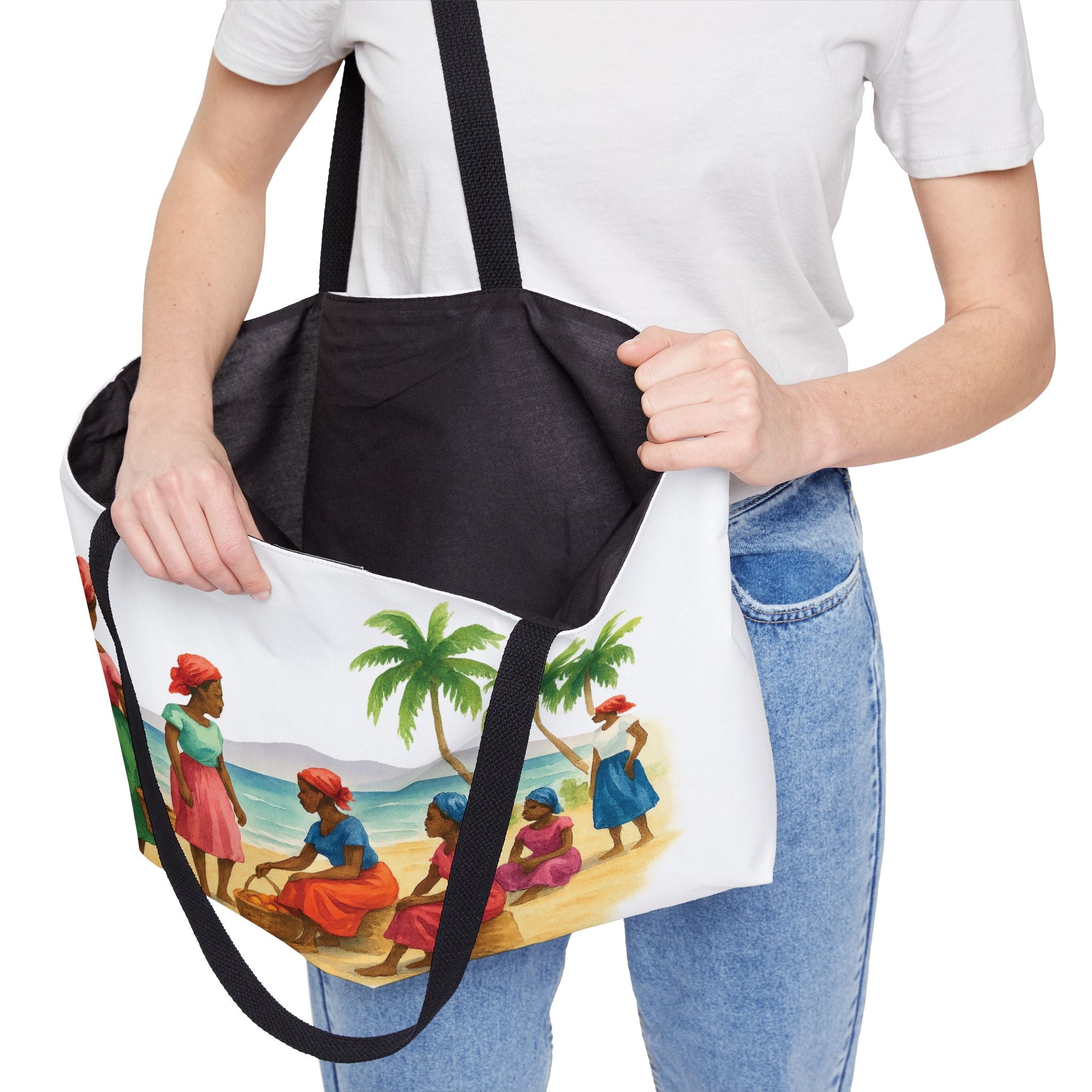 Vibrant Beach Weekender Tote Bag, Stylish Carryall for Travel, Beach Days, Shopping, Casual Outings, Tropical Art Design