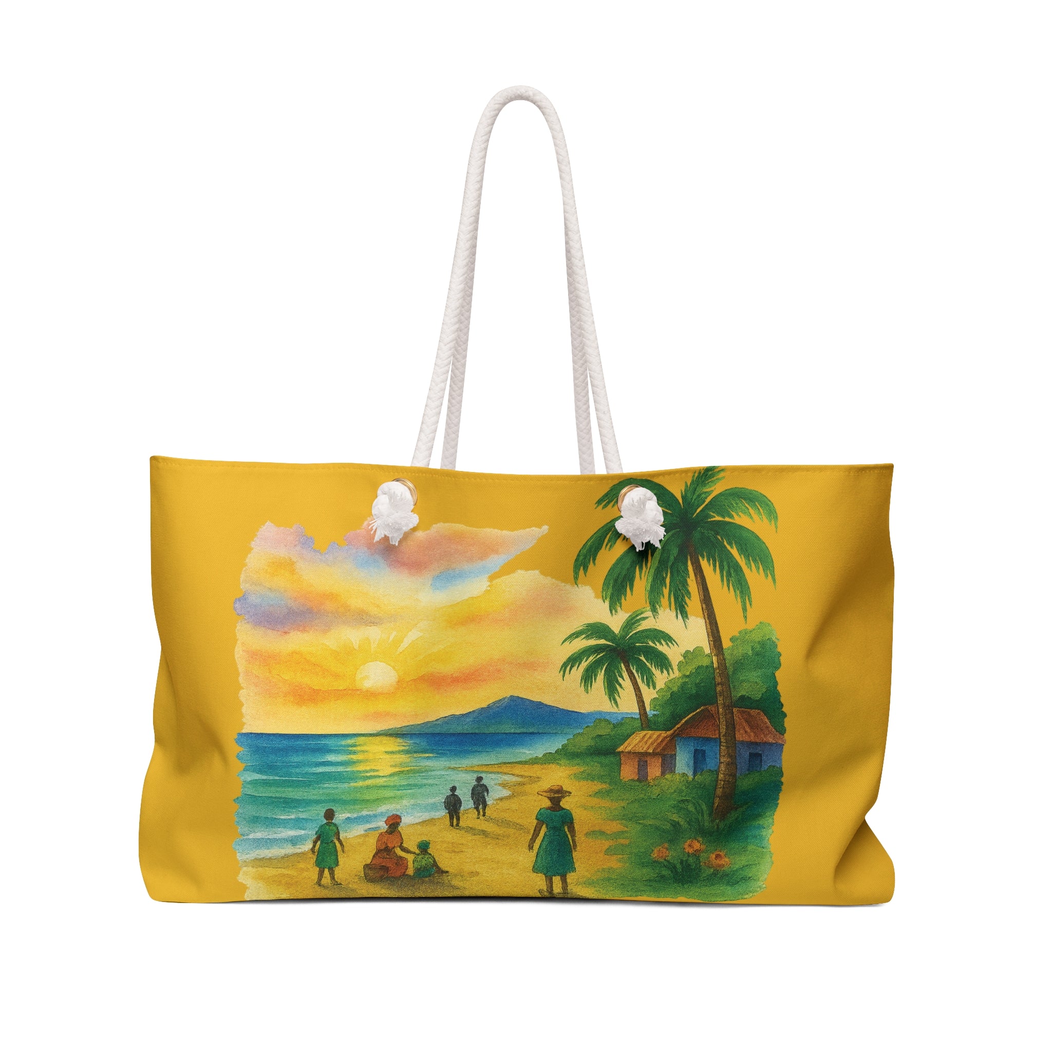 Tropical Weekender Bag - Beach Tote for Summer Adventures, Vacation Getaways, Pool Days, Gifts for Travelers, Colorful Coastal Design