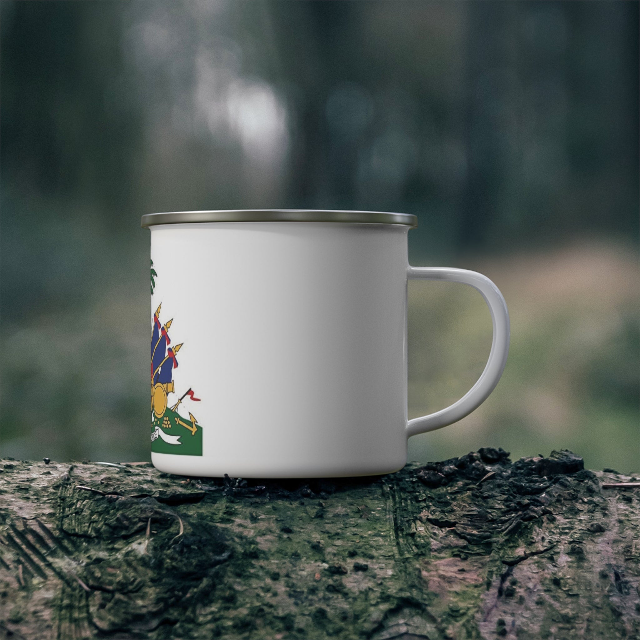 Colorful Haitian Enamel Camping Mug - Perfect for Adventure Lovers