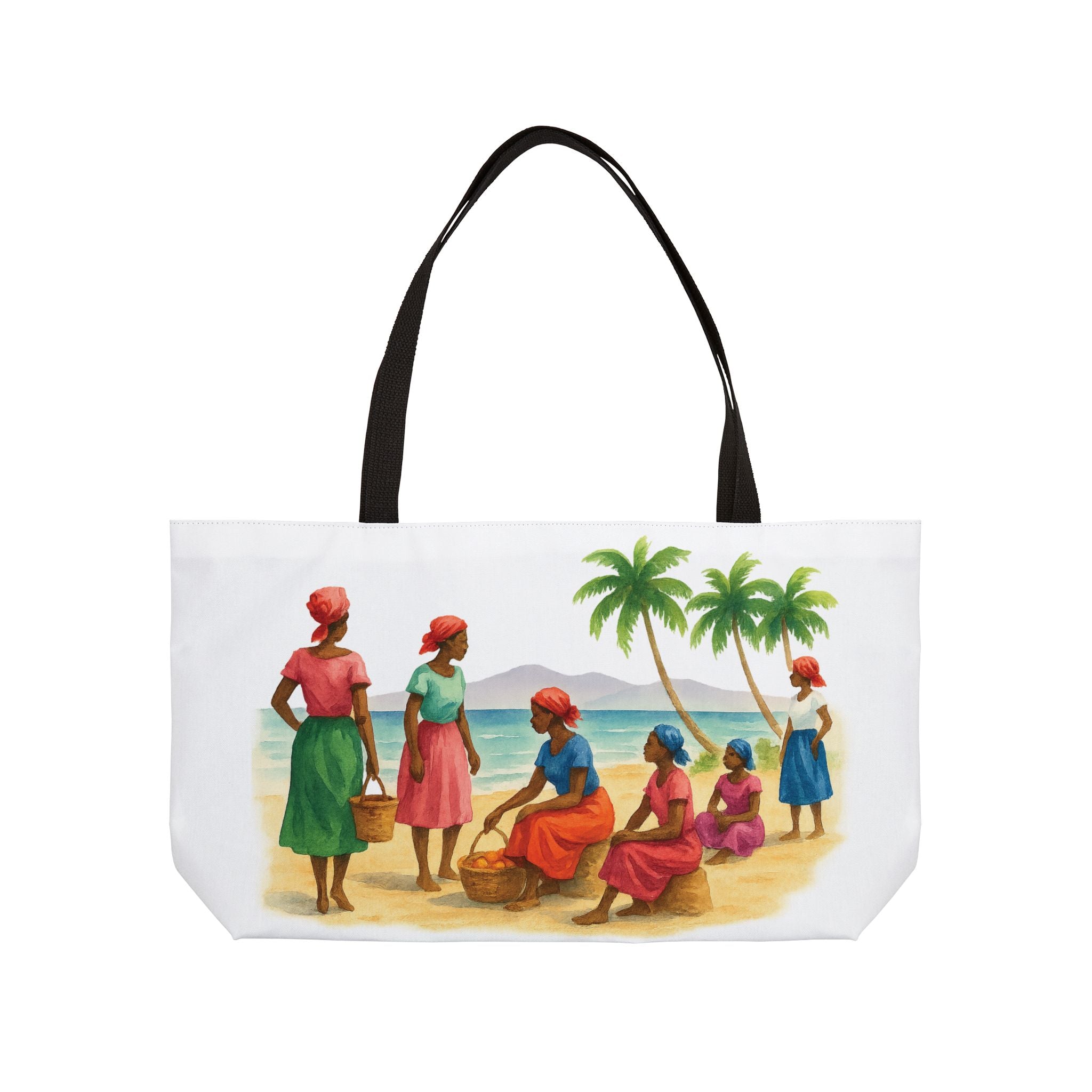 Vibrant Beach Weekender Tote Bag, Stylish Carryall for Travel, Beach Days, Shopping, Casual Outings, Tropical Art Design