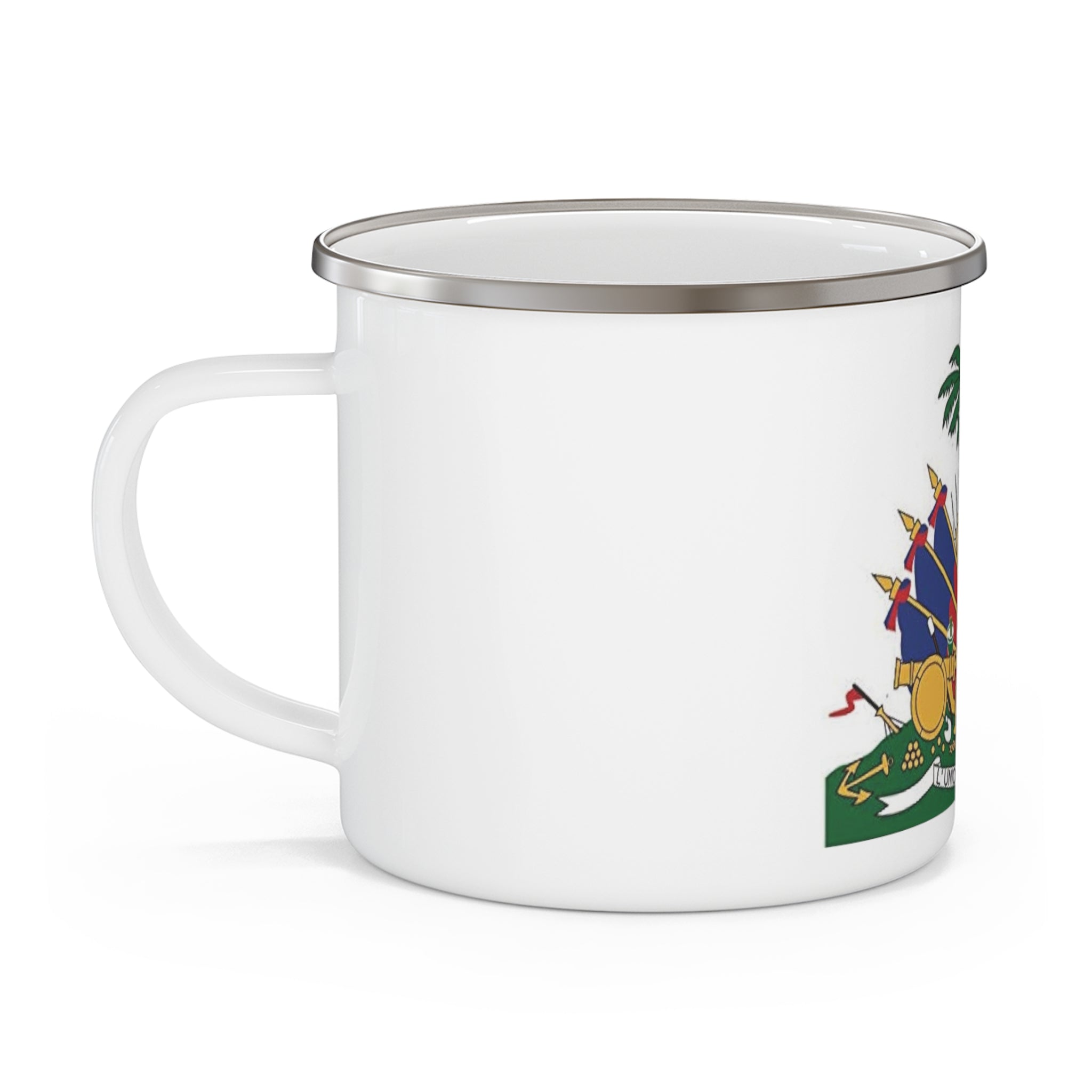 Colorful Haitian Enamel Camping Mug - Perfect for Adventure Lovers