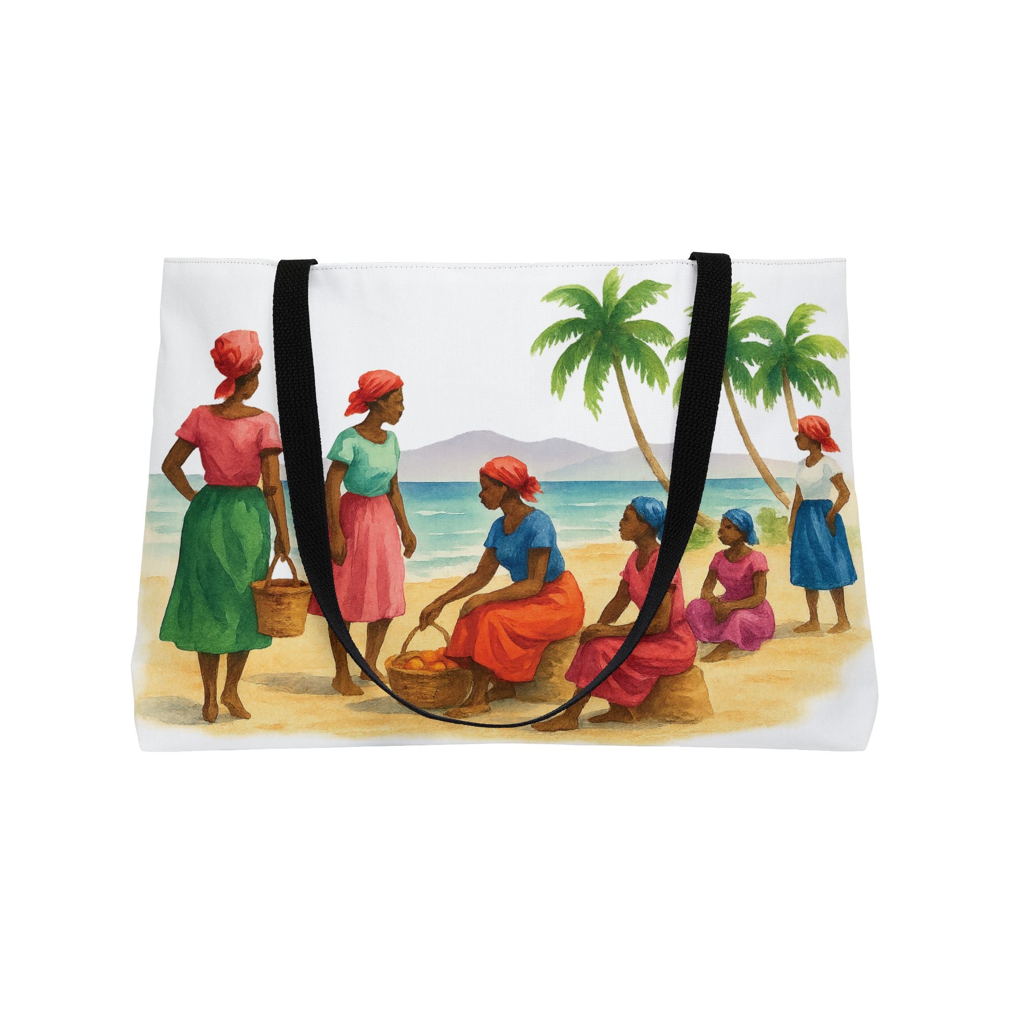 Vibrant Beach Weekender Tote Bag, Stylish Carryall for Travel, Beach Days, Shopping, Casual Outings, Tropical Art Design