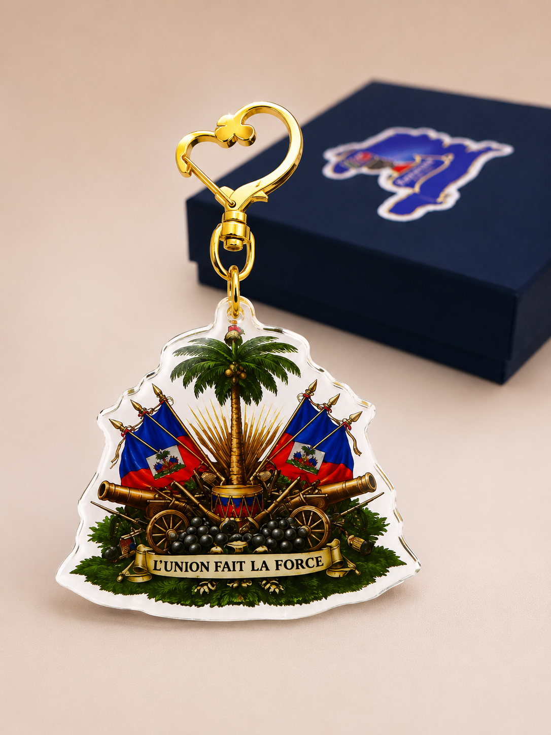 Haitian Coat of Arms Keychain